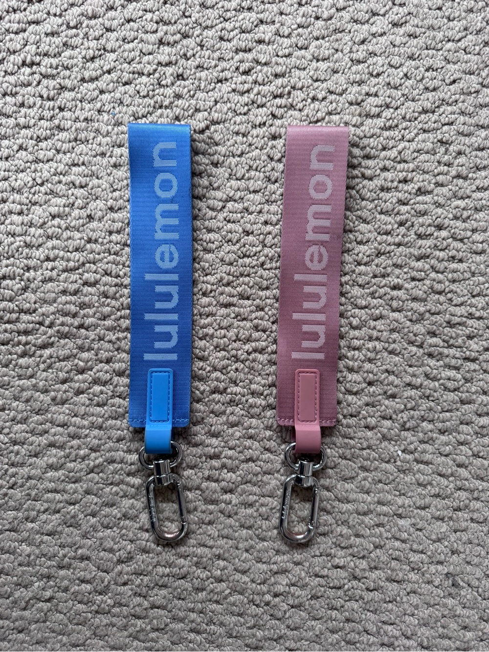 Lululemon Never Lost Keychain Wristlet Bundle Blue & Dusty Pink - Picture 2 of 6